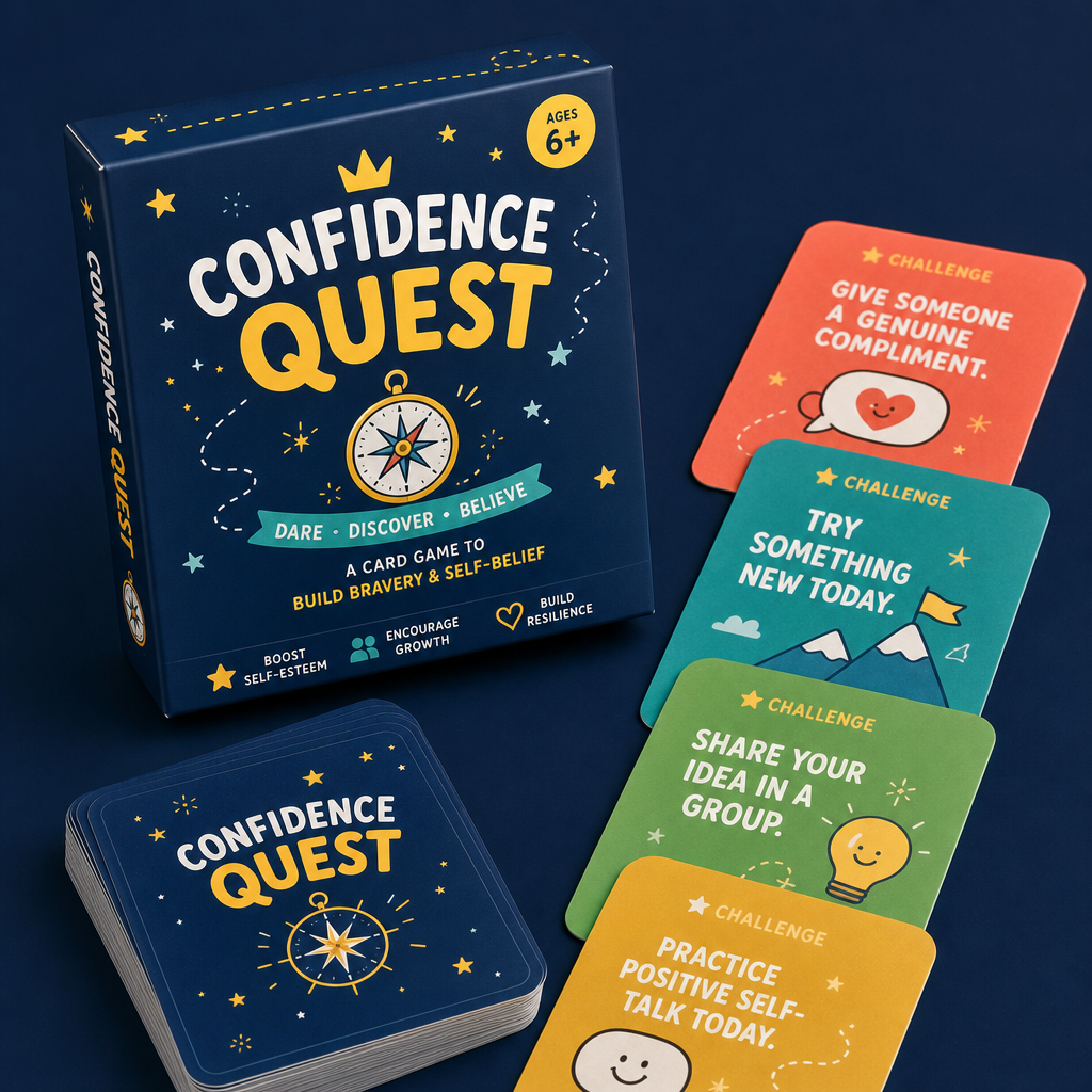 Confidence Quest game box — 50 Challenges For Brave Kids